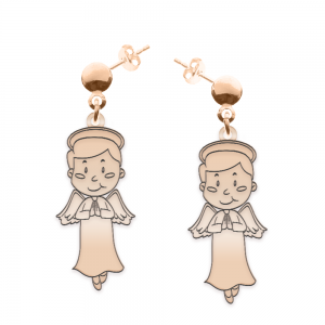 Little Angel - Cercei personalizati baietel ingeras cu tija din argint 925 placat cu aur roz Little Angel - Cercei personalizati baietel ingeras cu tija din argint 925 placat cu aur roz