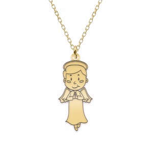 Little Angel - Colier personalizat baietel ingeras din argint 925 placat cu aur galben 24K Little Angel - Colier personalizat baietel ingeras din argint 925 placat cu aur galben 24K