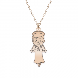 Little Angel - Colier personalizat baietel ingeras din argint 925 placat cu aur roz Little Angel - Colier personalizat baietel ingeras din argint 925 placat cu aur roz