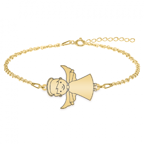 Malaikat - Bratara personalizata baietel ingeras din argint 925 placat cu aur galben 24K Malaikat - Bratara personalizata baietel ingeras din argint 925 placat cu aur galben 24K