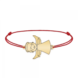 Malaikat - Bratara personalizata snur baietel ingeras din argint 925 placat cu aur galben 24K