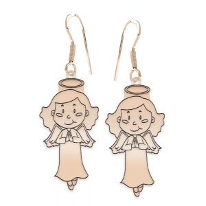Little Angel - Cercei personalizati fetita ingeras cu tortita deschisa din argint 925 placat cu aur roz Little Angel - Cercei personalizati fetita ingeras cu tortita deschisa din argint 925 placat cu aur roz