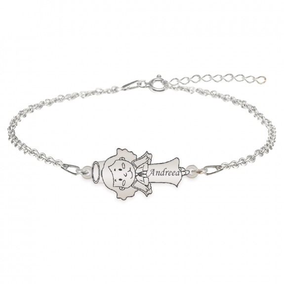 Little Angel - Bratara personalizata fetita ingeras din argint 925