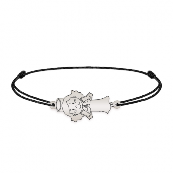 Little Angel - Bratara personalizata snur fetita ingeras din argint 925