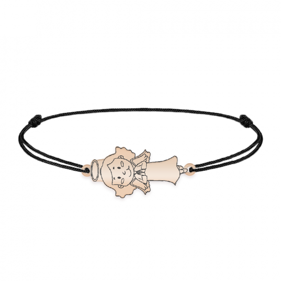 Little Angel - Bratara personalizata snur fetita ingeras din argint 925 placat cu aur roz Little Angel - Bratara personalizata snur fetita ingeras din argint 925 placat cu aur roz