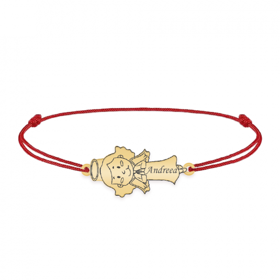 Little Angel - Bratara personalizata snur fetita ingeras din argint 925 placat cu aur galben 24K Little Angel - Bratara personalizata snur fetita ingeras din argint 925 placat cu aur galben 24K