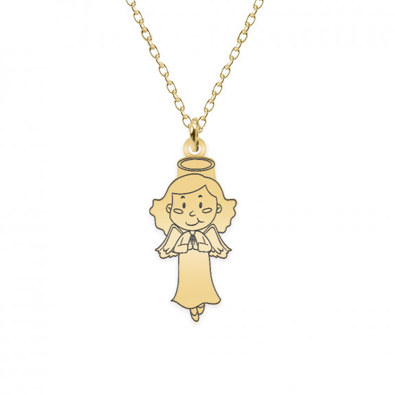 Little Angel - Colier personalizat fetita ingeras din argint 925 placat cu aur galben 24K Little Angel - Colier personalizat fetita ingeras din argint 925 placat cu aur galben 24K