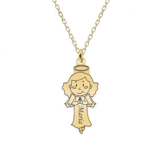 Little Angel - Colier personalizat fetita ingeras din argint 925 placat cu aur galben 24K Little Angel - Colier personalizat fetita ingeras din argint 925 placat cu aur galben 24K