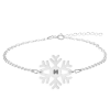 Little Snowflake - Bratara personalizata fulg si litera din argint 925