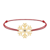 Little Snowflake - Bratara snur personalizata fulg si litera din argint 925 placat cu aur galben 24K