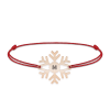 Little Snowflake - Bratara snur personalizata fulg si litera din argint 925 placat cu aur roz