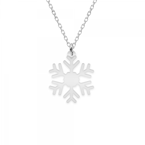 Little Snowflake - Colier personalizat fulg si litera din argint 925