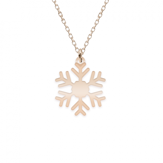 Little Snowflake - Colier personalizat fulg si litera din argint 925 placat cu aur roz Little Snowflake - Colier personalizat fulg si litera din argint 925 placat cu aur roz