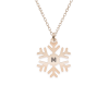 Little Snowflake - Colier personalizat fulg si litera din argint 925 placat cu aur roz