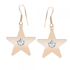 Little Star - Cercei personalizati steluta cu tortita deschisa din argint 925 placat cu aur roz Little Star - Cercei personalizati steluta cu tortita deschisa din argint 925 placat cu aur roz