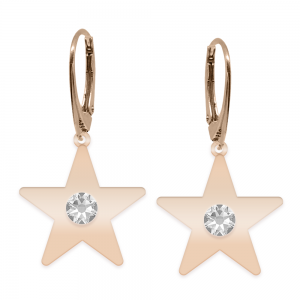 Little Star - Cercei personalizati steluta cu leverback din argint 925 placat cu aur roz Little Star - Cercei personalizati steluta cu leverback din argint 925 placat cu aur roz