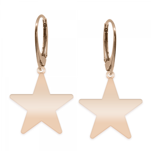 Little Star - Cercei personalizati steluta cu leverback din argint 925 placat cu aur roz Little Star - Cercei personalizati steluta cu leverback din argint 925 placat cu aur roz