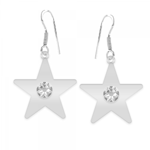 Little Star - Cercei personalizati steluta cu tortita deschisa din argint 925