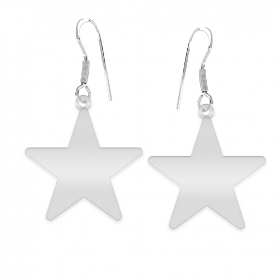 Little Star - Cercei personalizati steluta cu tortita deschisa din argint 925