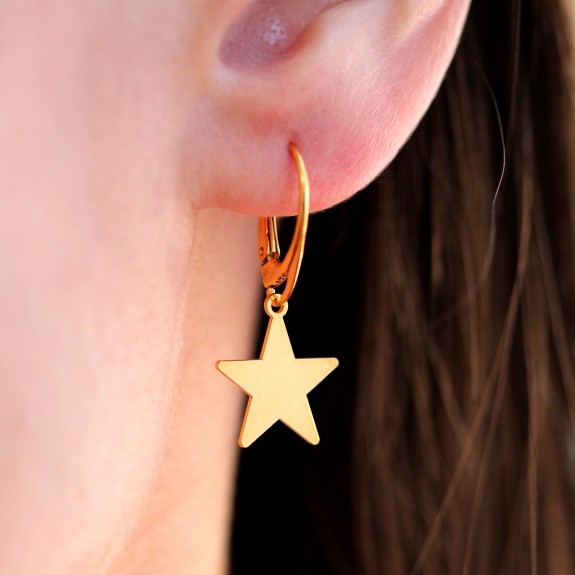 Little Star - Cercei personalizati steluta cu leverback din argint 925