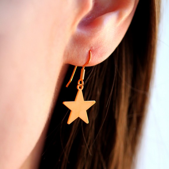 Little Star - Cercei personalizati steluta cu tortita deschisa din argint 925