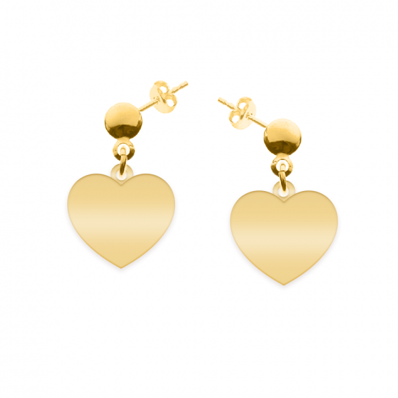 Lolita - Cercei personalizati inimioara cu tija din argint 925 placat cu aur galben 24K Lolita - Cercei personalizati inimioara cu tija din argint 925 placat cu aur galben 24K