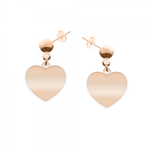 Lolita - Cercei personalizati inimioara cu tija din argint 925 placat cu aur roz Lolita - Cercei personalizati inimioara cu tija din argint 925 placat cu aur roz