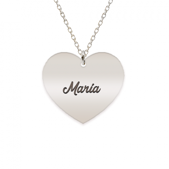 Lolita - Colier inima argint 925 si cristal - personalizat cu nume