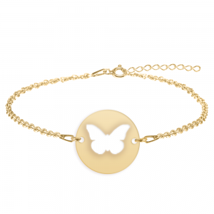 Lolo - Bratara argint 925 personalizata cu fluturas decupat din argint 925 placat cu aur galben 24K