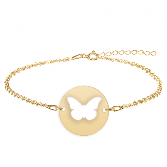 Lolo - Bratara argint 925 personalizata cu fluturas decupat din argint 925 placat cu aur galben 24K Lolo - Bratara argint 925 personalizata cu fluturas decupat din argint 925 placat cu aur galben 24K
