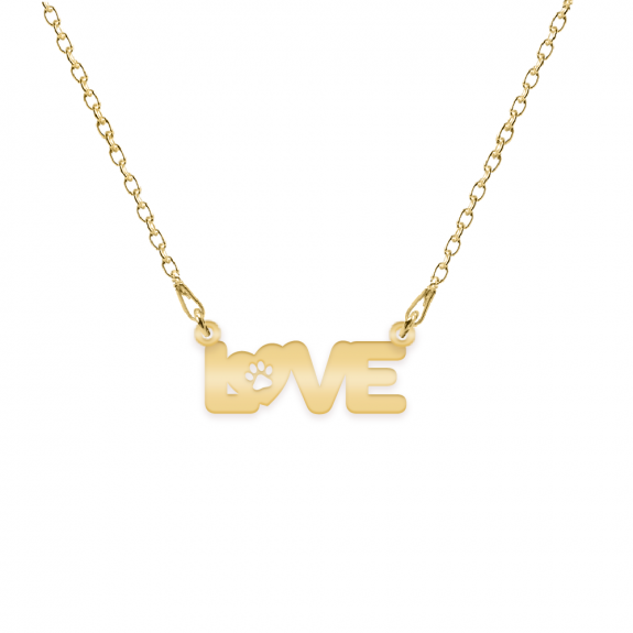 Nora - Colier Love cu labuta din argint 925 placat cu aur galben 24K