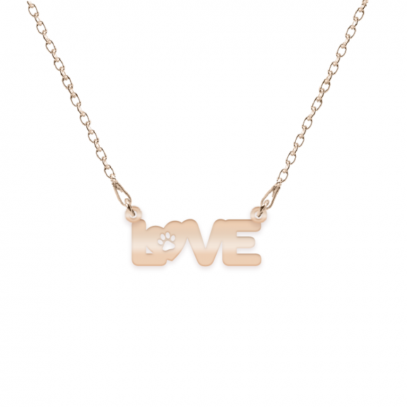 Nora - Colier Love cu labuta din argint 925 placat cu aur roz