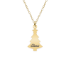 Magic Tree - Colier personalizat bradut si nume din argint 925 placat cu aur galben 24K