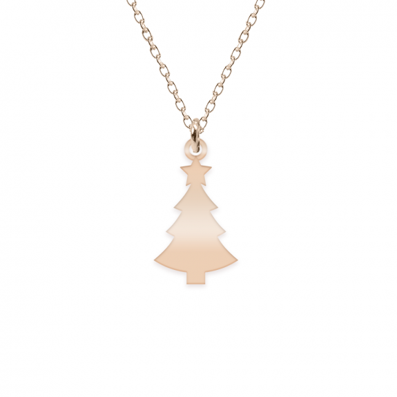 Magic Tree - Colier personalizat bradut si nume din argint 925 placat cu aur roz