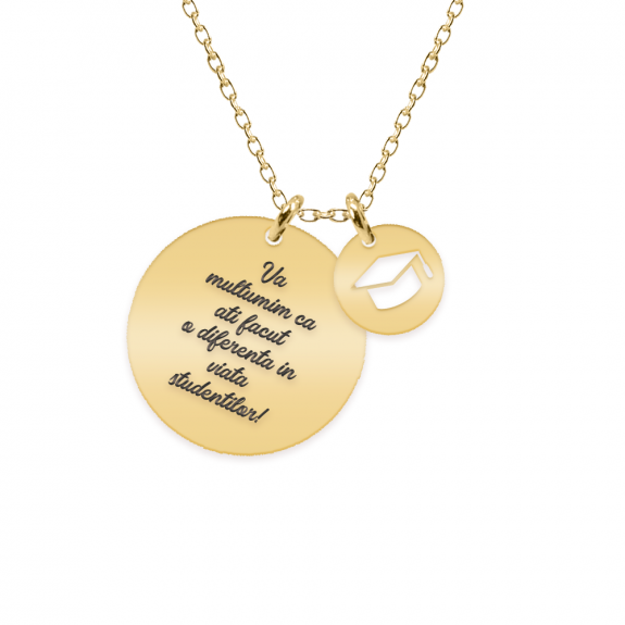 Magister - Colier personalizat profesor din argint 925 placat cu aur galben 24K Magister - Colier personalizat profesor din argint 925 placat cu aur galben 24K