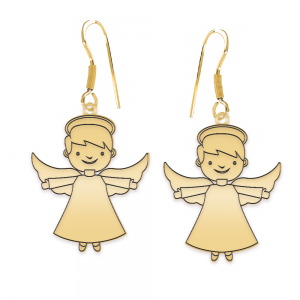 Malaikat - Cercei personalizati baietel ingeras cu tortita deschisa din argint 925 placat cu aur galben 24K Malaikat - Cercei personalizati baietel ingeras cu tortita deschisa din argint 925 placat cu aur galben 24K