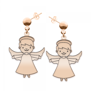 Malaikat - Cercei personalizati baietel ingeras cu tija din argint 925 placat cu aur roz Malaikat - Cercei personalizati baietel ingeras cu tija din argint 925 placat cu aur roz