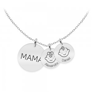 Mama - Colier argint 925 personalizat mama si copii - Banut
