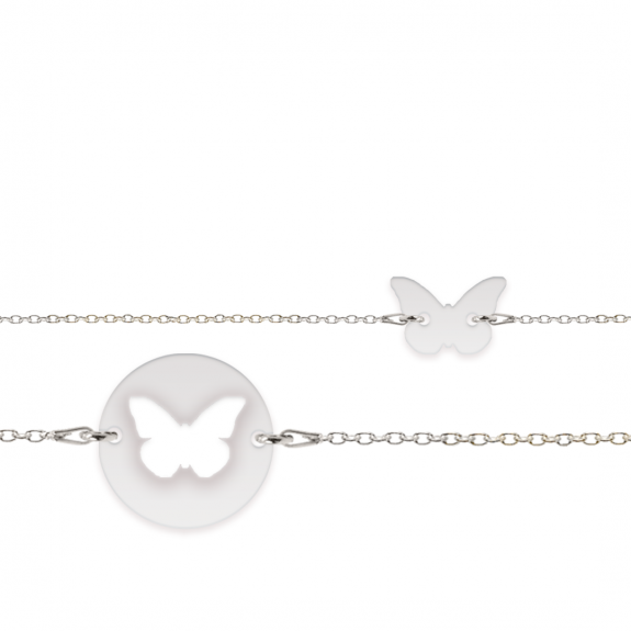 Mariposa - Set bratari personalizat banut si fluturas cu nume din argint 925