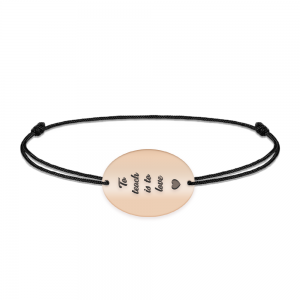 Master - Bratara personalizata snur pentru absolvire "To teach is to love" din argint 925 placat cu aur roz