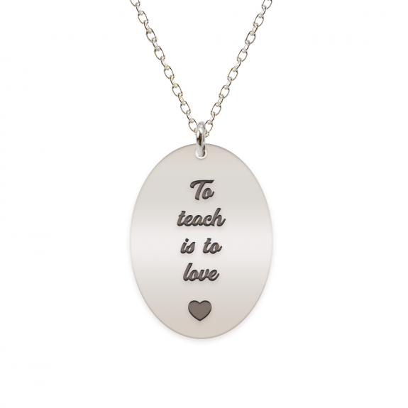Master - Colier personalizat absolvire "To teach is to love" din argint 925