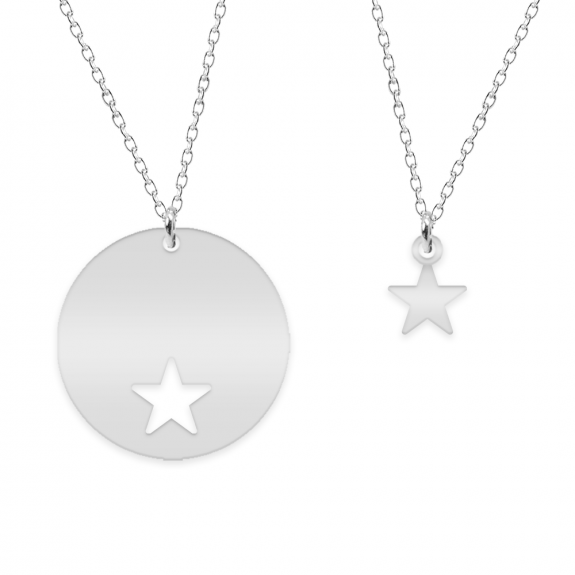 Mavi - Set coliere personalizate cu banut si steluta din argint 925