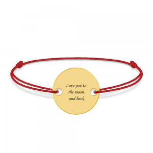 Me - Bratara personalizata snur cu fotografie si banut din argint 925 placat cu aur galben 24K Me - Bratara personalizata snur cu fotografie si banut din argint 925 placat cu aur galben 24K