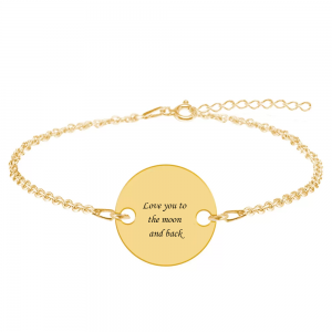 Me - Bratara personalizata cu fotografie si banut din argint 925 placat cu aur galben 24K Me - Bratara personalizata cu fotografie si banut din argint 925 placat cu aur galben 24K