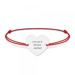 Me - Bratara personalizata snur cu fotografie si inimioara din argint 925 Me - Bratara personalizata snur cu fotografie si inimioara din argint 925