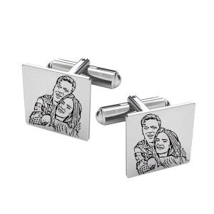 Me - Butoni personalizati cu fotografie si forma patrata din otel inoxidabil Me - Butoni personalizati cu fotografie si forma patrata din otel inoxidabil