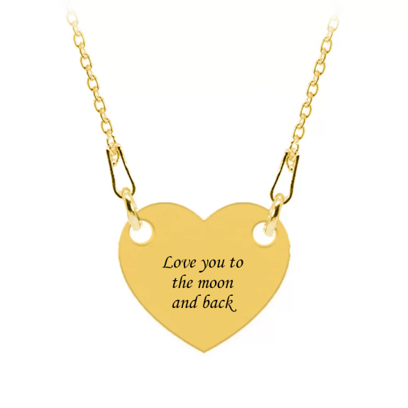 Me - Colier personalizat cu fotografie si inimioara din argint 925 placat cu aur galben 24K