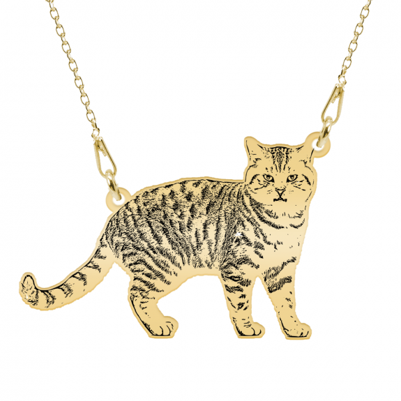 Me - Colier personalizat cu fotografie silueta animal de companie din argint 925 placat cu aur galben 24K Me - Colier personalizat cu fotografie silueta animal de companie din argint 925 placat cu aur galben 24K