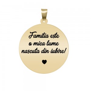 Me - Pandantiv personalizat cu fotografie din aur galben 14 karate Me - Pandantiv personalizat cu fotografie din aur galben 14 karate