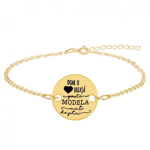 Mia - Bratara personalizata pentru educatoare/invatatoare/profesoara din argint 925 placat cu aur galben 24 karate Mia - Bratara personalizata pentru educatoare/invatatoare/profesoara din argint 925 placat cu aur galben 24 karate